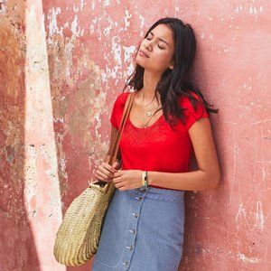 Sezane Loly T-Shirt Coral Size M NWT